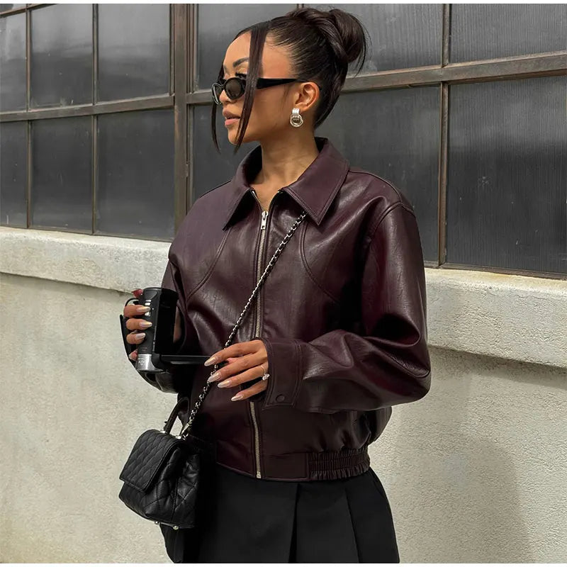 Winter Women Leather Jacket